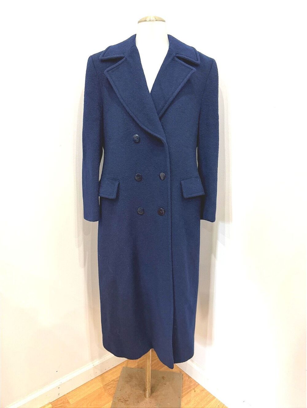 Pendleton Navy Blue Long Wool Overcoat Size 8 Preppy